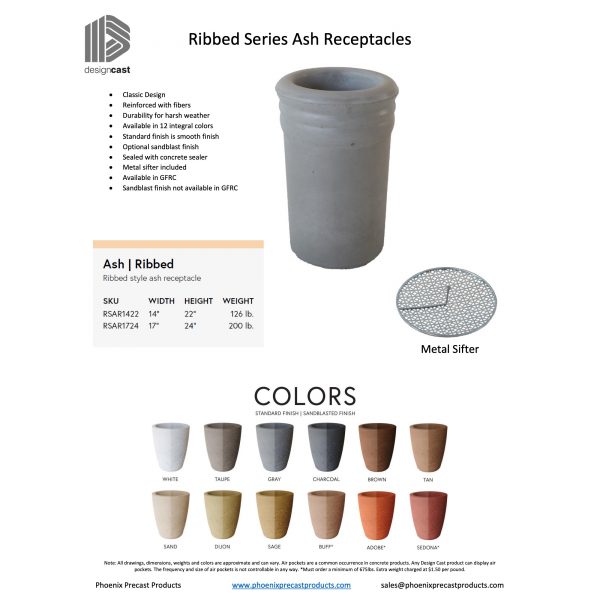 Ribbed Series Ash Receptacle
