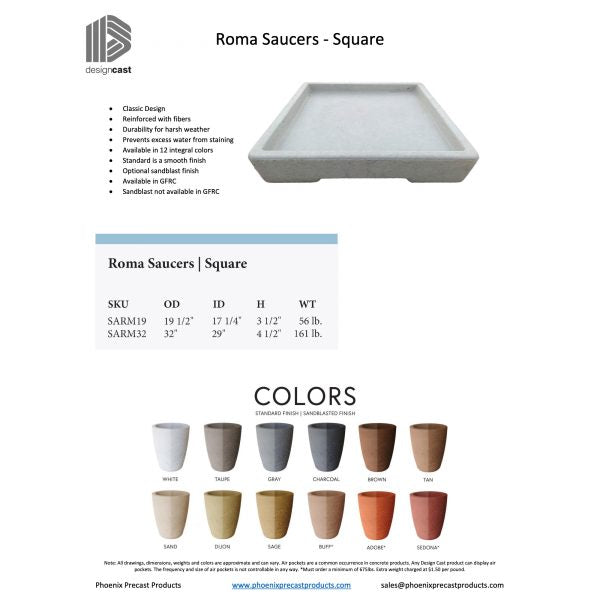 Roma Saucers – Square