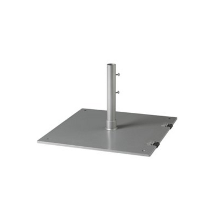 Steel Plate Umbrella Base, 24" Square, 1.5" Pole, Free Standing with Wheels