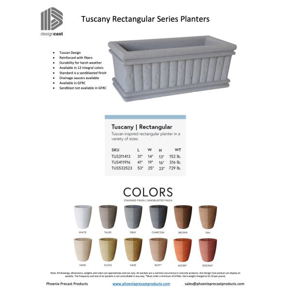 Tuscany Rectangular Series Planters