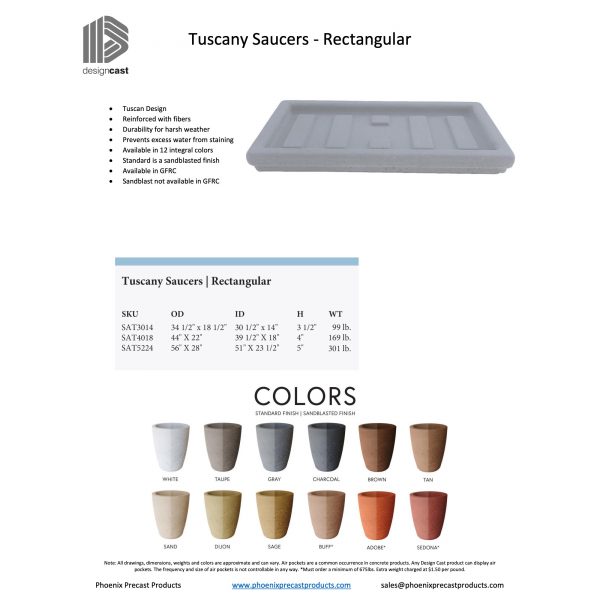 Tuscany Saucers – Rectangular
