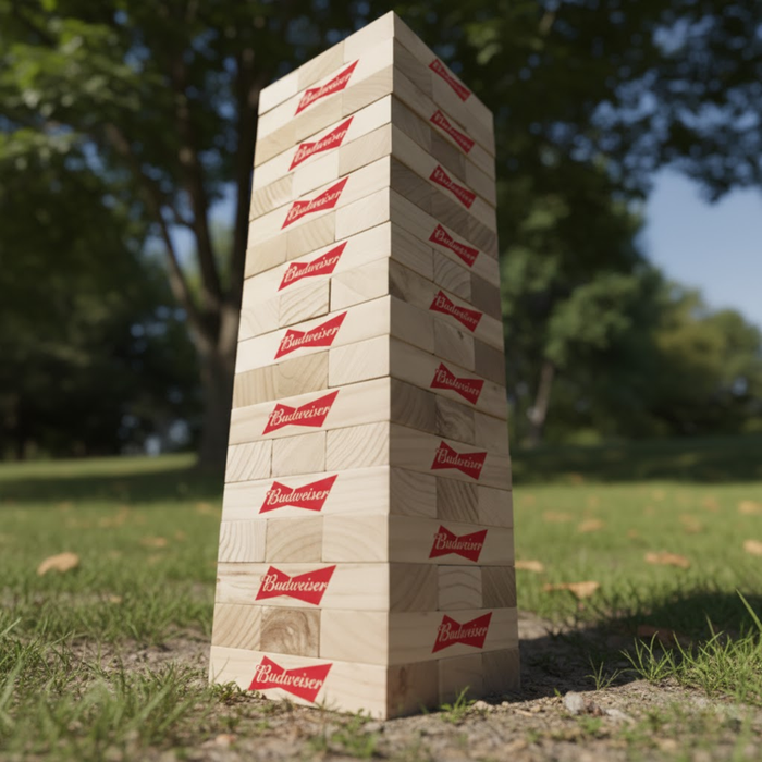 Giant Topple Tower - 4 Piece Set - 4 Color Imprint - 2 Sides