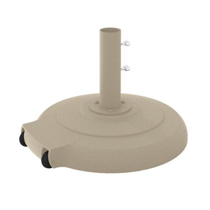 Cement Filled Cast Aluminum Base, 24" Round with Wheels, 1.5" Pole